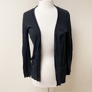 Talbots Classic Black Cardigan with Pockets Small